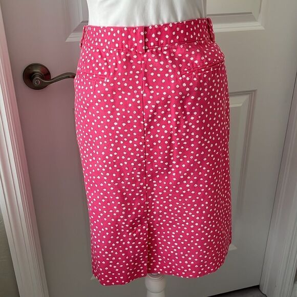 Brooks Brothers 346 Pink Polka Dot Skirt Cotton Denim NWOT SZ 12 - Picture 3 of 8